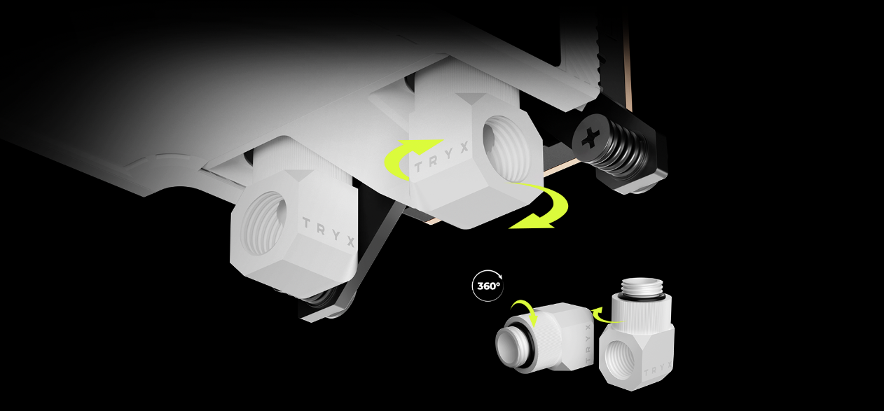 90° Fittings
360° Rotatable